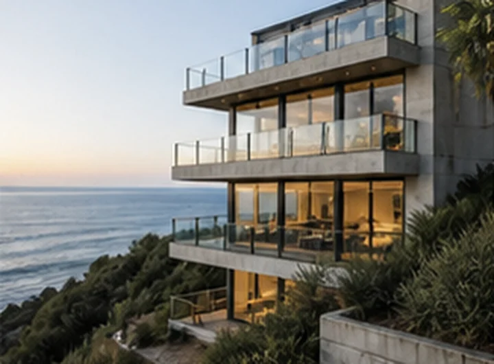 Illustrative La Jolla luxury modern home with ocean view